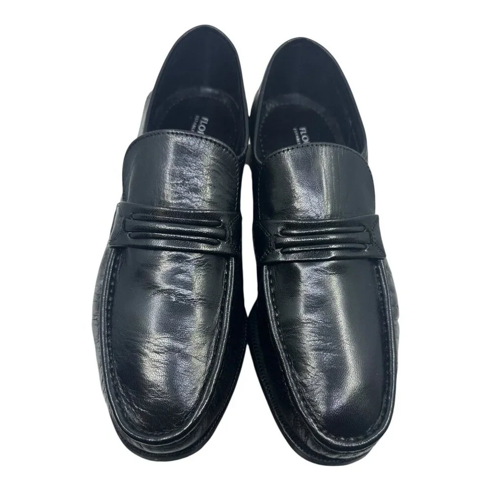 Florsheim Jareth Black Slip On Moc Dress Leather Shoes Mens Size 10eee 12073 EUC